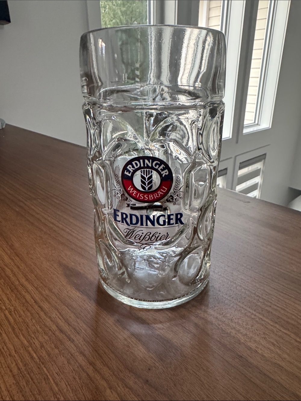 3 for $15 - Weissbier Glass Stein - Clear Embossed Beer Mug